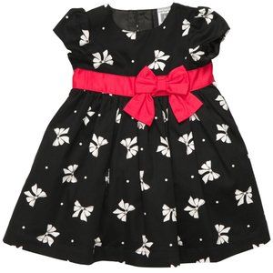 Carter's Baby Girl Cotton Dress 2 piece Set Pretty Red Bow 18m Black